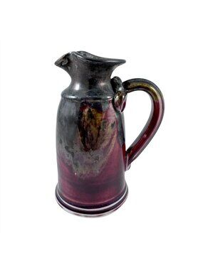 Edgecomb Potters Pitcher Multicolor Drip Glaze with Spout Maine Pottery